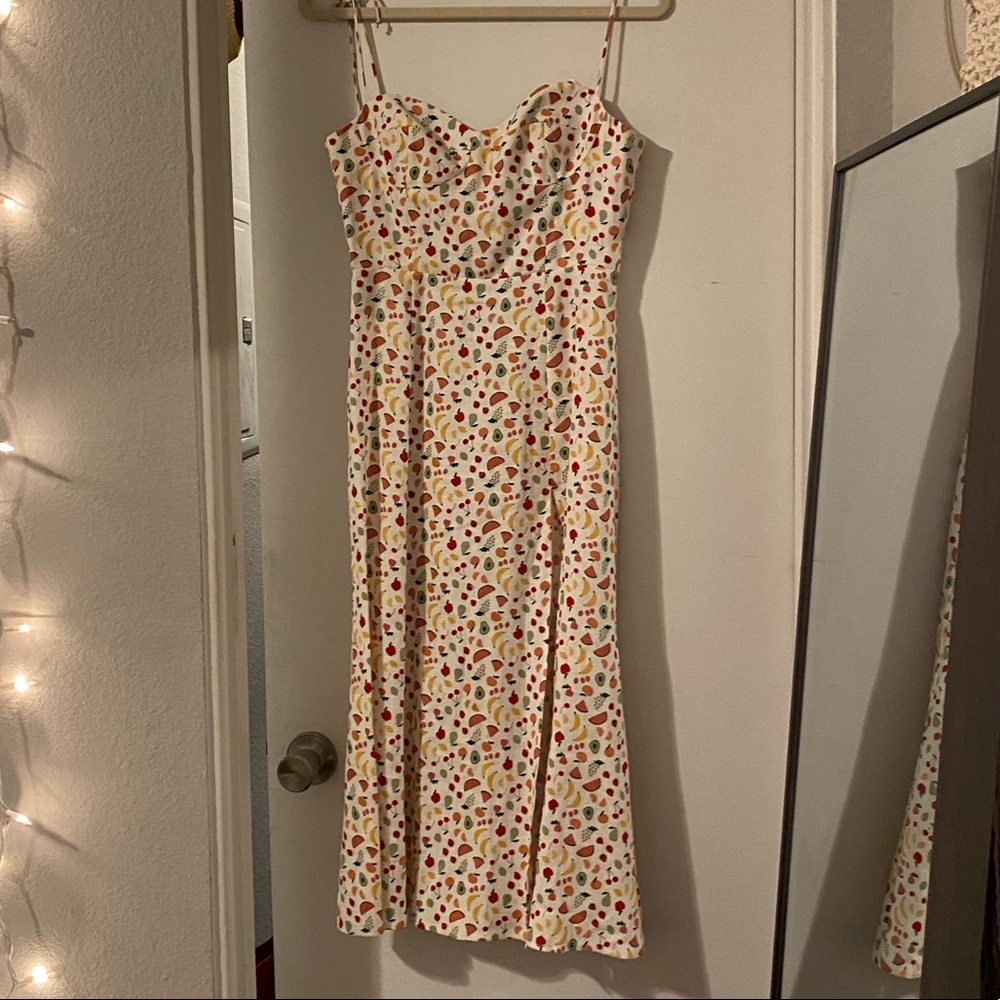 Reformation dress size 2 fruit print